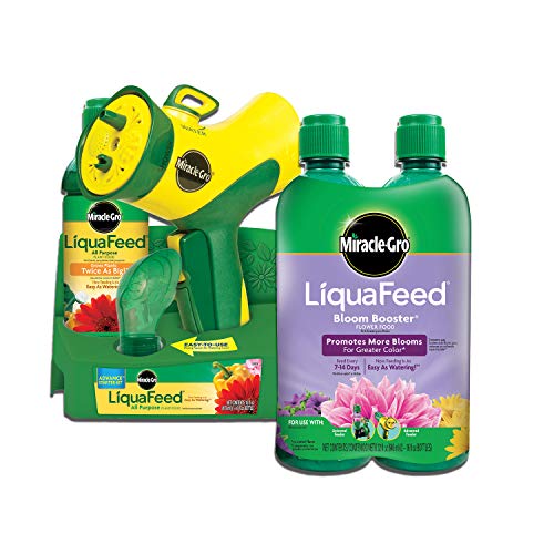 Miracle-Gro LiquaFeed All Purpose Plant Food Advance Starter Kit and Bloom Booster Flower Food Bundle: Feeding as Easy as Watering