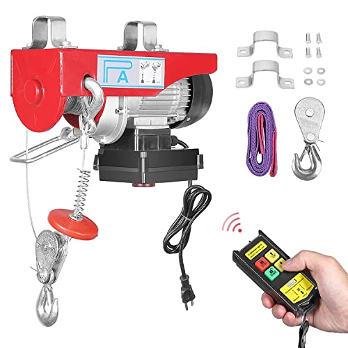 TROPOW Electric Hoist 880lbs, Auto Lifting Cable Hoist with 12m Rope, Wireless Remote Control, 110V Winch Crane for Garage, Ceiling, and Warehouse