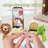 6Pcs Crochet Kit For Beginners,Crochet Animal Kits, 2025 DIY Craft for Adults and Kids,Best Gift for Crochet Lovers, Crocheting Animal Kits with Step-by-Step Video,Birthday Gift , Holiday Gift