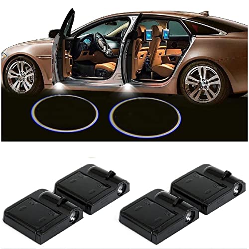 Custom Car Door Projector Lights,Customized Logo Car Door Lights LED Lights DIY Your Text Photo Logo (4, Black)
