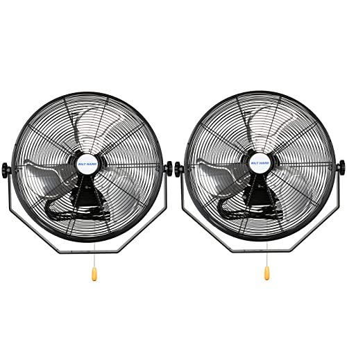 BILT HARD 20 inch Industrial Wall Fan, 4600 CFM, 3-Speeds High Velocity Wall Mount Fan with Sealed Motor, 2 Pack