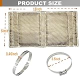 DEGEOBERLIN Titanium Pipe Heat Shield 6" x 12'' Exhaust Heat Shield Motorcycle Heat Guard Cover Wrap with 3 PCS Stainless Steel Clamps