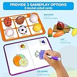 Wiznobliss Sorting Toys for Toddlers,3 in 1 Learning Education Toys Sorting Games Cutting Fruit Toys Toddler Coloring,Fine Motor Montessori Preschool Classroom Sensory Toys for 2+ Year Old.