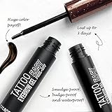 Cilrofelr Tattoo Peel Off Eyebrow Gel Tint, Semi Permanent Tattoo Brow Peel Off Tint Gel, Last Up to 3 Days, Waterproof, Transfer-proof, For Fuller & Defined Looking Brows, Dark Brown (2 Pack)