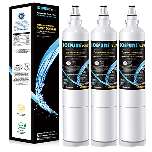 ICEPURE PLUS 9990 NSF 53&42 Certified Replacement for Kenmore 46-9990, LG LT600P 5231JA2006B 5231JA2006A-S, KENMORECLEAR 9990, FML-2, LSC27931ST, LFX25960ST, RWF1000A Refrigerator Water Filter, 3PACK