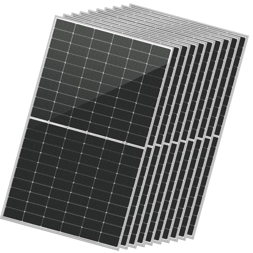 SUNGOLDPOWER N-Type 16BB 460W Bifacial Solar Panel 10PCS, High Efficiency Up to 30% Extra Power,IP68,Charging 12V/24V/36V/48V PV System for Marine Rooftop Farm and On/Off-Grid(4600W)