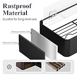 Kitsure Shower Caddy - 2 Pack Rustproof Shower Organizer, Drill-Free & Quick-Dry Shower Shelf for Inside Shower with Large Capacity, Durable Stainless Steel Shower Rack with 4 Hooks, Black