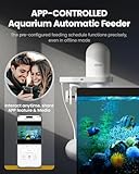 Wolmds Automatic Fish Feeder with 2.5K Camera, WiFi/App Control, Moisture-Proof Vacation Food Dispenser | 2.4G Precision Feed System, Visual Monitor for Aquariums, Terrariums, Turtle Pens, Betta Tanks