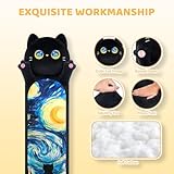 Mewaii Long Cat Plush 5 Sizes, 120% Extra Filling Giant Plushness Kids Body Pillow, Kawaii Cute Black Starry Cat Stuffed Animals Plushies, Big Long Body Pillow Cat Plush Gift for Girls 53”