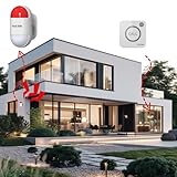 taoctee Remote Siren Panic Button Alarm for Security Panic Alarm Strobe Siren Remote Siren Alarm Sound & Light Security Alarm Siren Alarm System for House,Bussiness(Battery Operated&USB Charging)