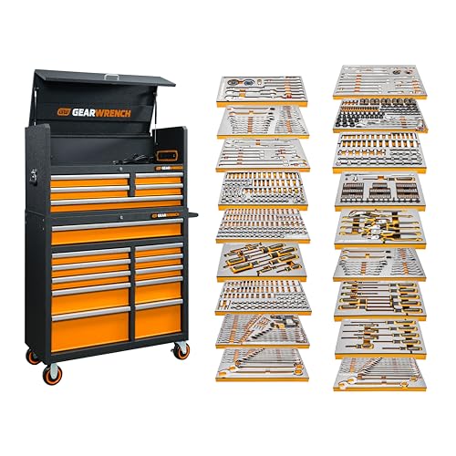 GEARWRENCH 873 Piece Master Mechanics Tool Set in Premium Modular Foam Trays with GSX Mobile Tool Storage | MEGAMOD873