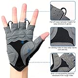 Souke Sports Cycling Bike Gloves Padded Half Finger Bicycle Gloves Shock-Absorbing Anti-Slip Breathable MTB Road Biking Gloves for Men/Women Black Large