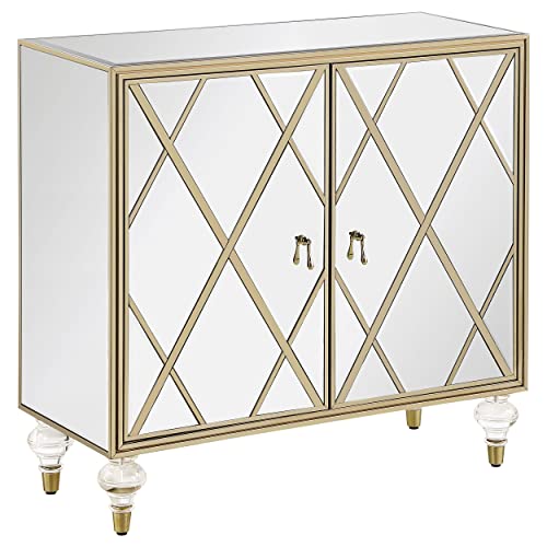 Coaster Home Furnishings Astilbe 2-Door Accent Cabinet Mirror and Champagne