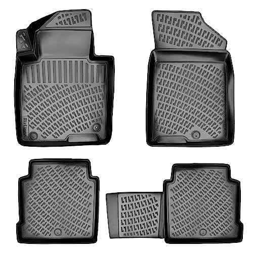 RizLiner Hyundai Sonata 2015-2019 (No Hybrid Models) & Kia Optima 2016-2020 Custom Fit Floor Mats Rubber 3D Car Mats 3D Laser Measured Floor Liners All Weather TPE (Front & Rear)