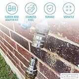 MTM Hydro Pressure Washer Adapter Set for Garden Hose 4 Piece 3/4” Quick Connect Fittings Kit, Stainless Steel High Pressure Couplings and Connectors, 1x3