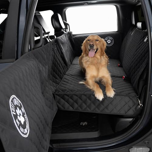 Hard Bottom with Door Protection - Waterproof Truck Back Seat Extender for Dogs Hard Bottom - Machine Washable with Travel Bag - Large Size fits Full-Size Trucks - Backseat Extender for Dogs