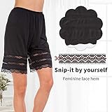 MANCYFIT Half Slip Shorts Culotte for Women Split Skirt Lace Pettipants Snip 7-9” Inseam Black X-Large