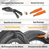 CyclingDeal Bicycle Tire Bead Jack - Cycling Tire Lever Bike Repair Tool - Install & Change Difficult Wire Bead & Stubborn Tires Seating Tool with Anti-Slip Grips