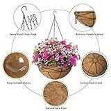 Karlliu 4 Pack 14 Inch Hanging Flower Baskets for Outdoor Plants Large Metal Wire Planters with Coco Liner Pot for Home Planting Black Watering Plant Holders for Outside Garden