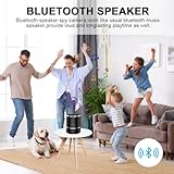 Security WiFi Camera in Bluetooth Speaker with 240° Viewing Angle,Wireless Security Cameras,Nanny Cams Phone App,Hd 1080P,Motion Activated for Home Offices Store(2.4G /5G)