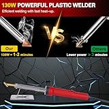 130W Plastic Welder Kit Deluxe,3-in-1 Plastic Welder Soldering Iron Kit,Professional Surface Repair Tool for Car Bumper with 5 Welding Tips,for Car Bumper Dashboard Kayak Repairs (Red)