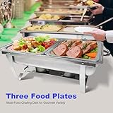 Buffet Chafing Set | Chafing Disher Buffet Servers,Dishwasher Safe Food Trays with Lid, Holder, Buffet Warmers for Weddings, Picnics