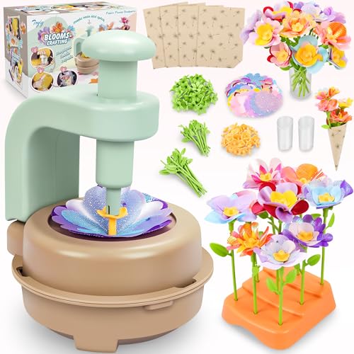 Fabric Flower Bouquets Toys, DIY Craft Kits Toys for Kids - Flowers Market Toy, Build Your Flower Bouquet, Arts & Crafts for 4 5 6 7 8 Year Toddler Girl, Educational Activity Preschool B-Day Gifts