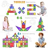 Magnetic Tiles Building Blocks Toy - STEM Educational Magnet Set for Kids, Creativity Preschool Learning Sensory Montessori Toddler Toys for Boys & Girls 3+ Years Old - 57PC