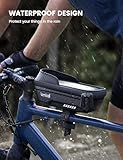 Lamicall Bike Frame Bag Waterproof - [1s Release] [2 in 1] Bike Phone Bag, Bike Phone Holder Mount, Bicycle Top Tube Bag, Cycling Pouch with Rain Cover, Bike Accessories for Phones Under 7"