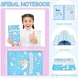 iseainno Cute School Supplies Present Set Kawaii Including Ballpoint Pens, Pencil Case, ID Badge Holder, Stickers, Key Chain, A5 Notebook, Bookmark, Eraser, Ruler for Girls Kids Teens