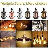 DiCUNO E26 Edison Vintage Lamp Socket, Pendant Lamp Holder, Light Sockets Replacement, Antique Look for Industrial, Decorative, DIY Lighting, 600℃ Heat Resistant, 6 Packs (6 Mixed Colors)