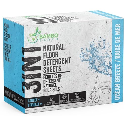 90 Pcs All Natural Floor Cleaner Sheets - Biodegradable And Dissolvable Multipurpose Mopping Concentrated Floor Cleaning Soap Detergent Strips, Mess Free Water Soluble Fast Dry Eco Friendly (Ocean)