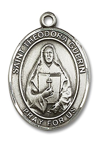 Heartland Store Men's Sterling Silver Saint Theodore Guerin Oval Medal - Pendant Only| USA Made