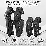 Scoyco 4Pcs Knee-and-Shin Guards Elbow Guards Anti-slip for Men 2 in 1 Protector Adjustable Powersport Protection/Motorbike/Racing/Motorcycle/Cycling