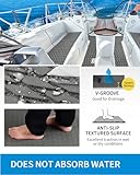 OCEANBROAD Self-Adhesive 96''x29'' Boat Flooring Non-Slip Diamond Pattern Traction Pad EVA Foam Marine Grip Sheet for Boats Surfboard SUP Kayak Yacht, Gray