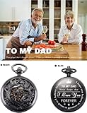 ManChDa Engraved Pocket Watch for Dad with Wooden Box Dragon and Phoenix Pocket Watch with Chain Mechanical Pocket Watch Custom Engraving Pocket Watch for Men Gift for Dad Fathers Day Birthday Gift