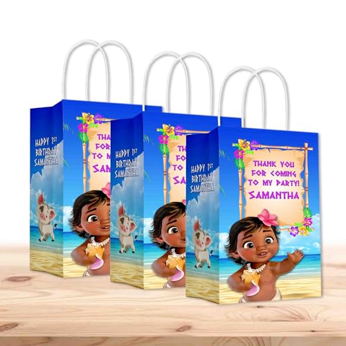 Baby Moana Bags with Handles for Kids Gift Favor Birthday Party - 12pack