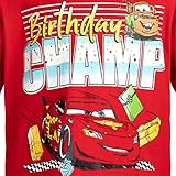 Disney Pixar Cars Lightning McQueen Birthday Toddler Boys Graphic T-Shirt Cars Red 3T