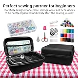 Handheld sewing machine, beginner's sewing kit with storage, two power supply modes, electric switch, simple operation, portable mini sewing machine, beginner's sewing machine.(Light Black)