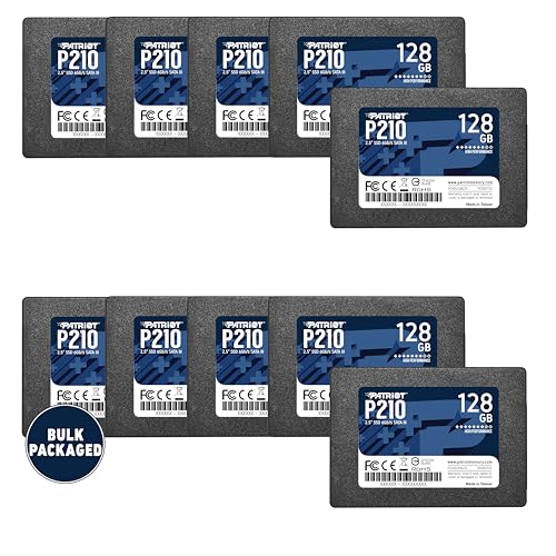 Patriot Memory P210 SATA 3 128GB SSD 2.5 Inch Internal Solid State Drive Bulk Packaged 10 Pack - P210S128G2510B