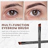 Gerrii 200 Pieces Disposable Angled Eyebrow Brushes Bulk Brow Tint Brushes Eye Makeup Brush Eyeliner Brush Tinting for Women Girls Salon Beauty Cosmetic Make up Tool Esthetician Supplies(Black)