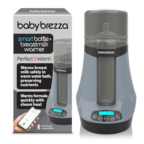 Baby Brezza Fast Baby Bottle Warmer - Smart Baby Milk Warmer + Breastmilk Warmer Defroster – 2 Unique Temperatures for Breastmilk + Formula - Universal Fit for All Bottles, Storage Bags + Food Jars