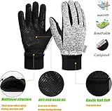 MOREOK Winter Gloves -10°F 3M Thinsulate Warm Gloves Bike Gloves Cycling Gloves for Driving/Cycling/Running/Hiking-Gray-S