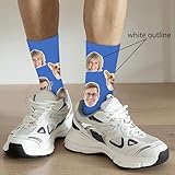 Laffyett Custom Socks with Photos,Personalized Novelty Socks with Faces, Customized Pictures Socks for Men,Customized Crew Socks Colorful Fun Gift for Adult