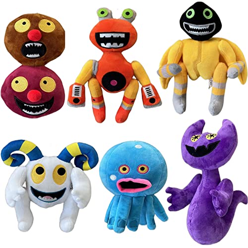 QKEWURO Wubbox Plush My Singing Monsters Soft Stuffed Animal Plush Doll,11 Inch Cute Monster Toy for Kids and Game Fans (6PCS)