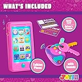 JOYIN Pretend Play Smart Phone, Keyfob Key Toy and Credit Cards Set, Kids Toddler Cellphone Toys, Toddler Birthday Gifts Toys for 1 2 3 4 5 Year Old, Kids Presents