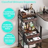 HapiRm Floor Makeup Organizer Storage - Vanity Skincare Make Up Organizers and Storage with Drawers, Cosmetics Display Cases Holder for Skin Care Nail Polish Perfume Makeup Brush