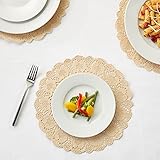 Juvale 250 Pack Round Paper Placemats for Cakes, Desserts, Light Brown Doilies for Food, Formal Events (12 in)