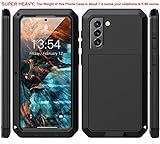 Marrkey for Galaxy S21 Case,Full Body Protective Cover Heavy Duty Shockproof Tough Armour Aluminum Alloy Metal Case with Silicone Built-in Screen Protector for Samsung Galaxy S21 5g 6.2" - Black