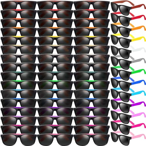 60 Pack Neon Sunglasses Party Favors Bulk, 10 Colors Neon Party Sunglasses 80's Style Colorful Novelty Sunglasses Cool Sun Glasses for Classroom Prize, Goody Bag Filler, Birthday Party, Kid Teen Adult